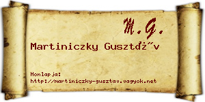 Martiniczky Gusztáv névjegykártya