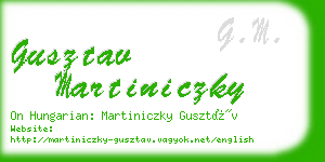 gusztav martiniczky business card